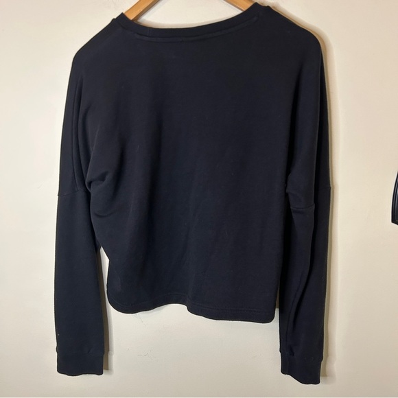 Adidas Cropped Black Camo Leopard Logo Crewneck Sweatshirt Size M - Picture 5 of 5